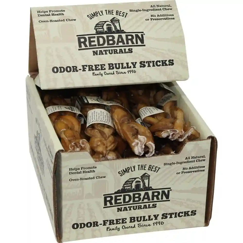 Redbarn Bully Stick Braided 7" ODOR FREE