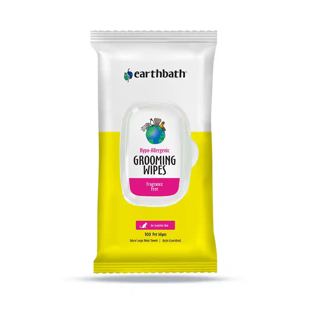 Earthbath Cat Wipes Hypoallergenic Frag-free 100ct