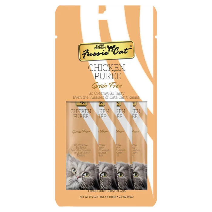 Fussie Cat Treat Chicken Puree Tube 0.5-oz