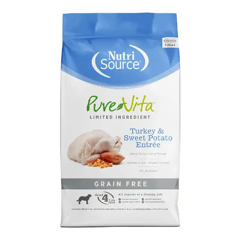 NutriSource PureVita Dog Food Trky GF 12#