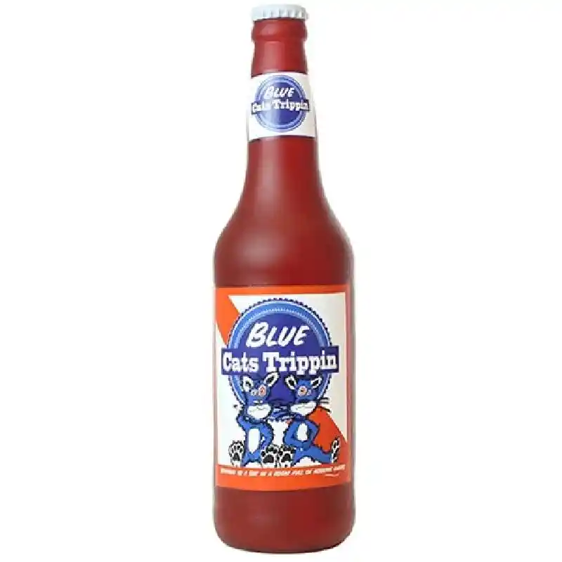Silly Squeaker Beer Bottle - Blue Cats