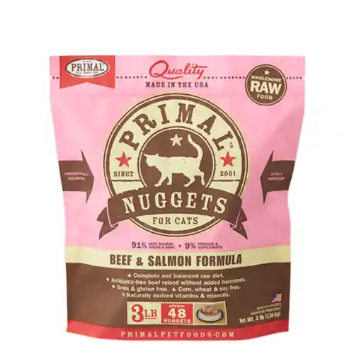 Primal Raw Cat Food Bf/Slmn 3#