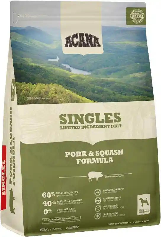 Acana Singles Dog Food Pork & Squash 4.5#