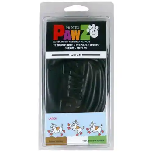 Pawz Rubber Dog Boots Blk X-Large