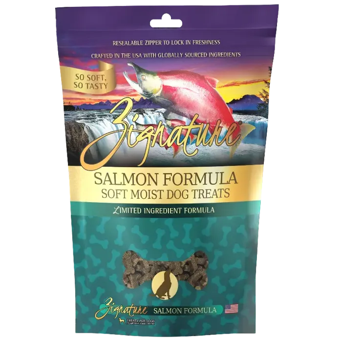 Zignature Dog Treat Soft Moist Salmon 4 Oz Hearts