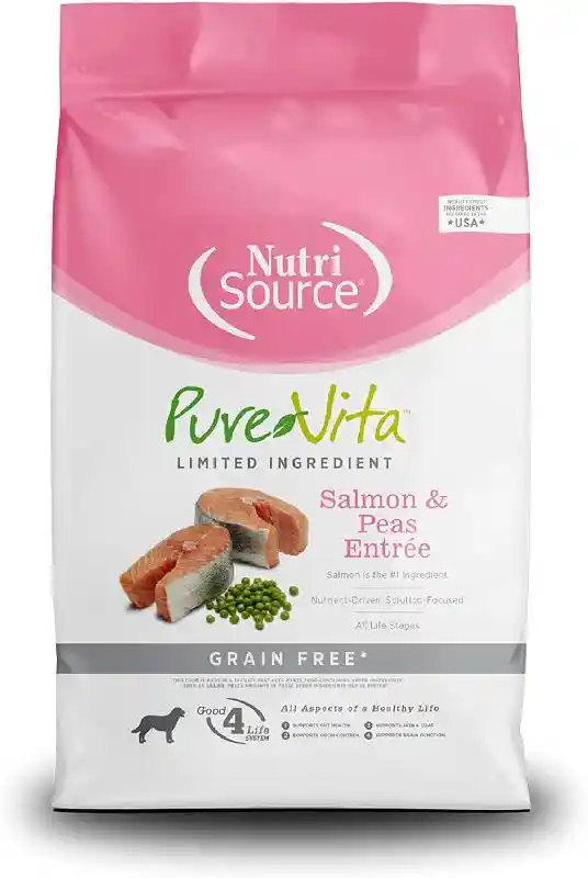 NutriSource PureVita Dog Food Slmn GF 25#
