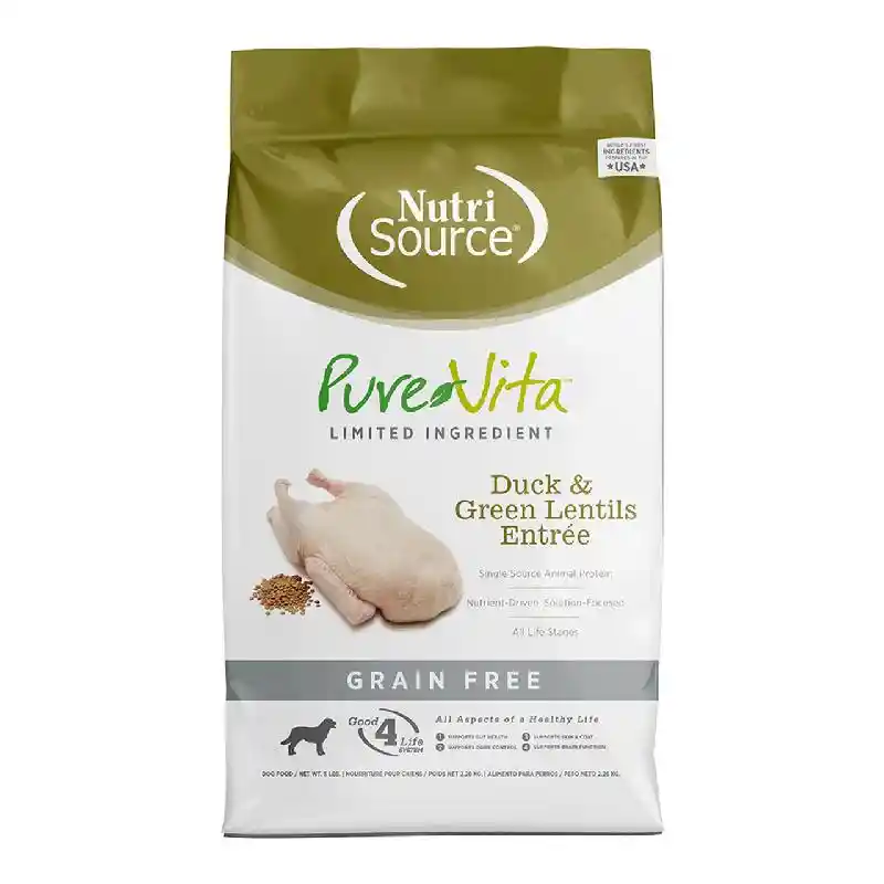 NutriSource PureVita Dog Food Duck GF 25#