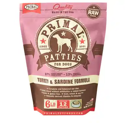 Primal Raw Dog Food Trky/Sardi 6#