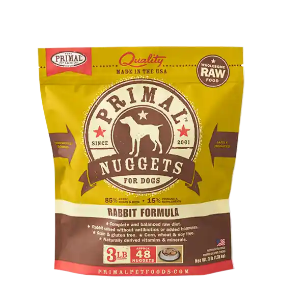Primal Raw Frozen Rabbit Patties 6#