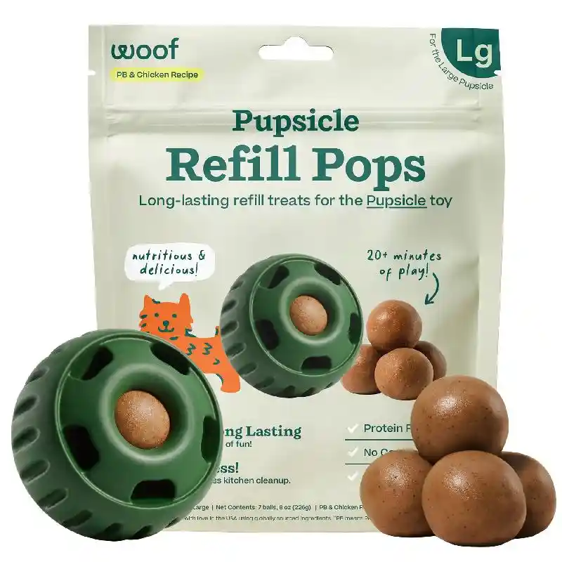 Woof Pops Large Treat Chicken Peanut Butter 9oz