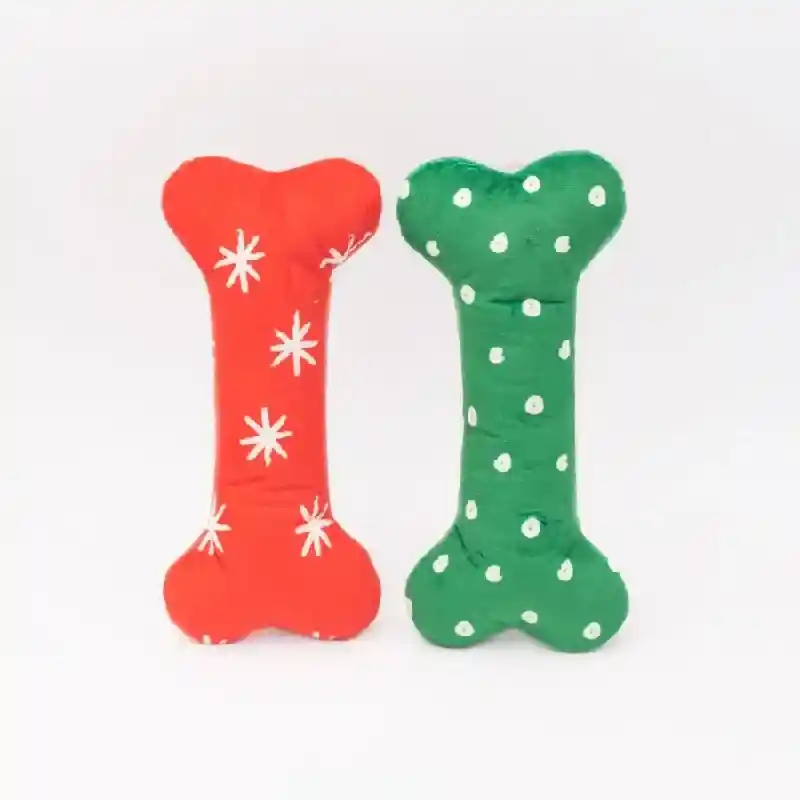 Zippy Paws Holiday Pattern Bones 2pk