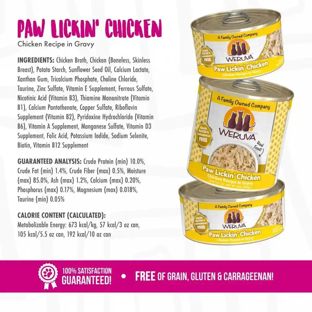 Weruva Cat Can Food Paw Ckn 3-oz Cat