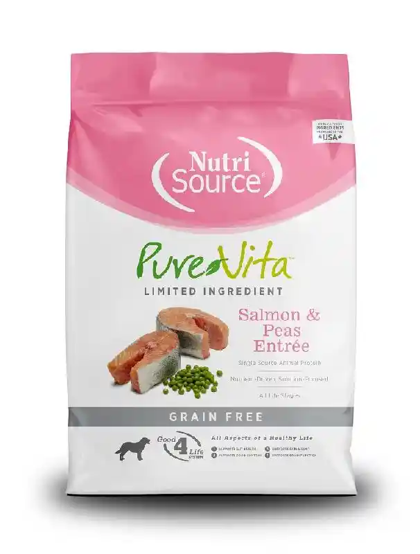 NutriSource PureVita Dog Food Slmn GF 25#
