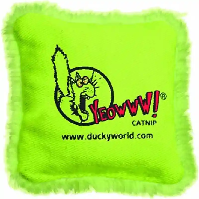 Yeowww! Catnip Toy Green Pillow