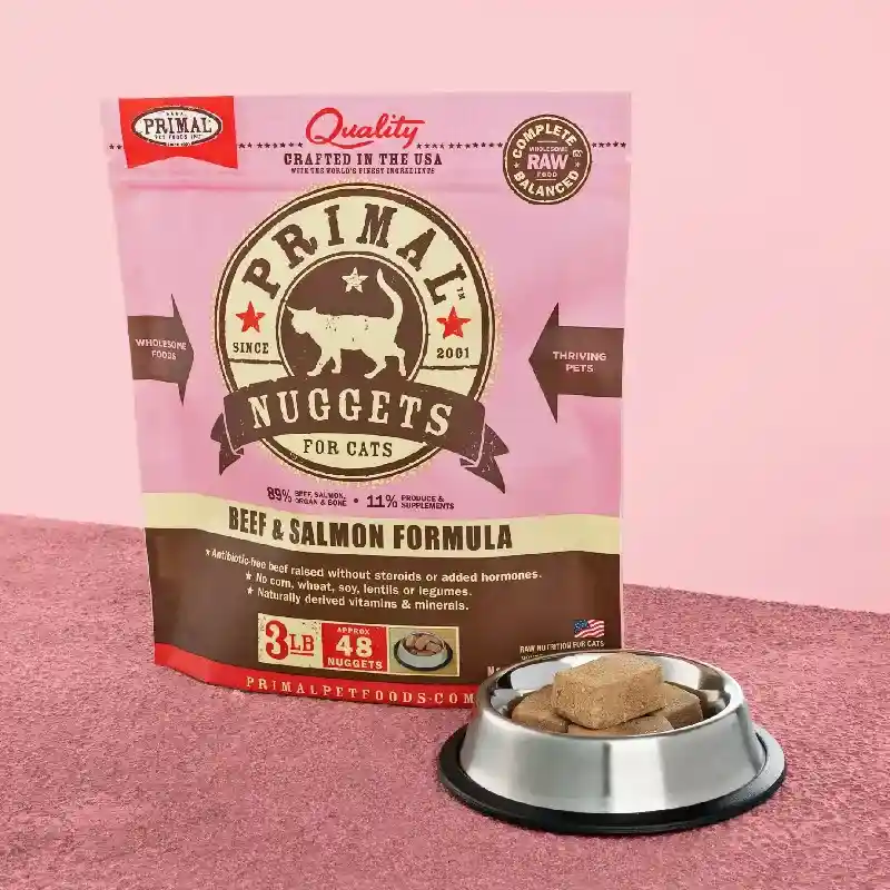 Primal Raw Cat Food Bf/Slmn 3#