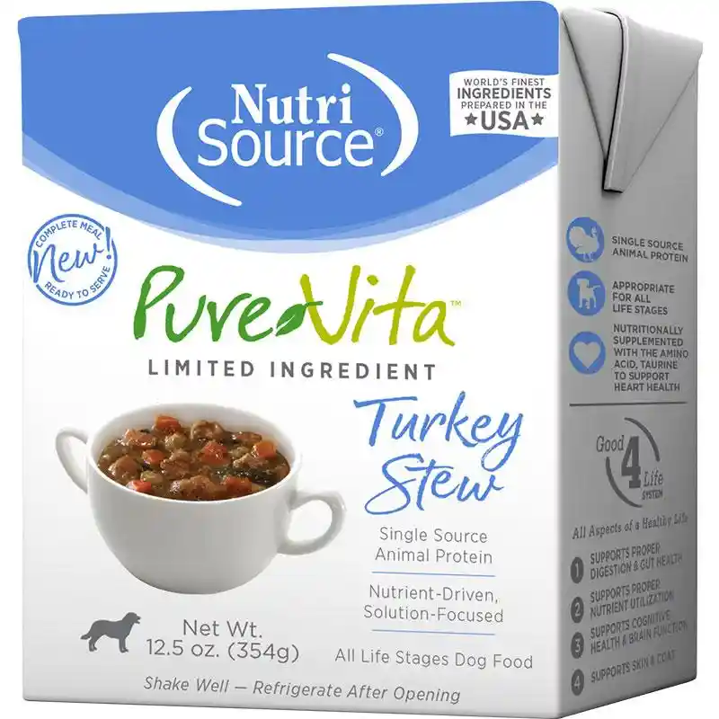 Pure Vita Dog Tetra Pack Turkey Stew 12.5 Oz