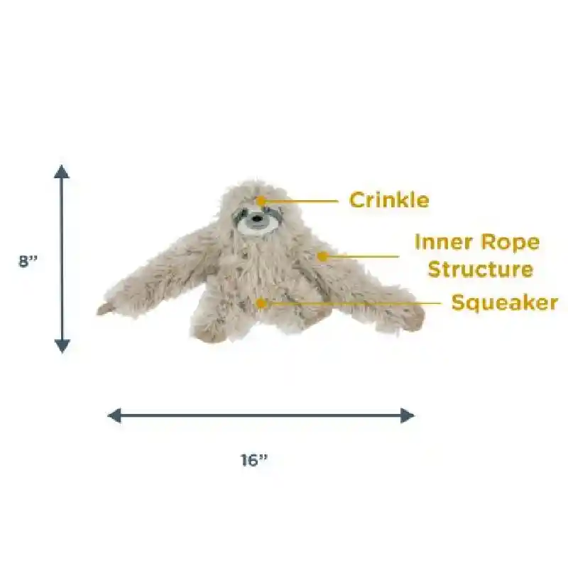 Tall Tails Plush Rope Toy Sloth 16"