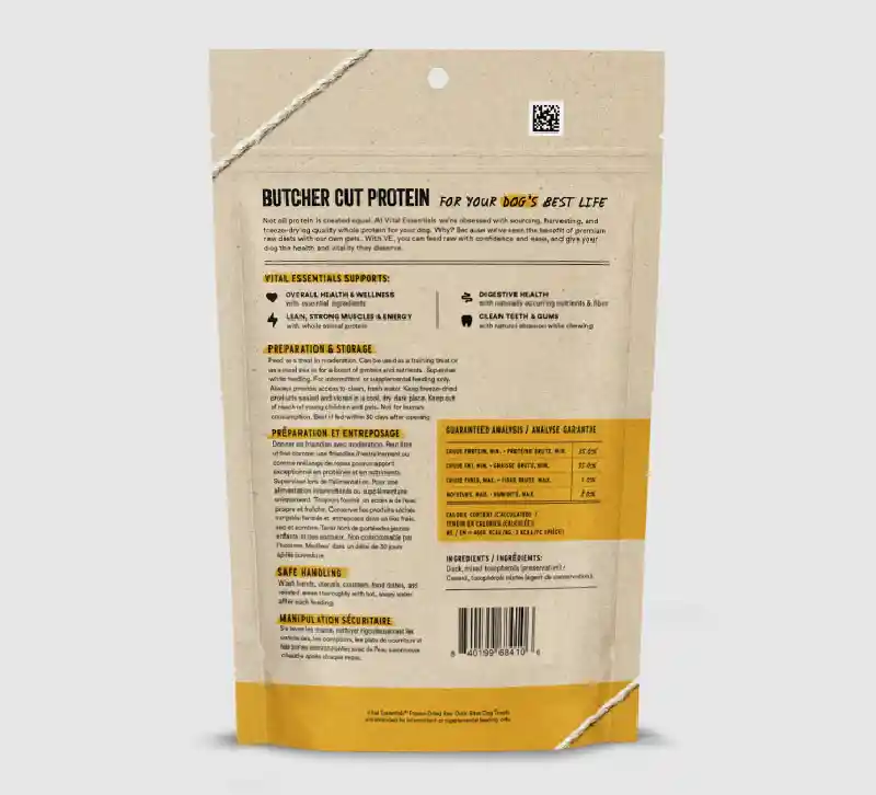 Vital Essentials FD Duck Bites Dog Treat 2oz