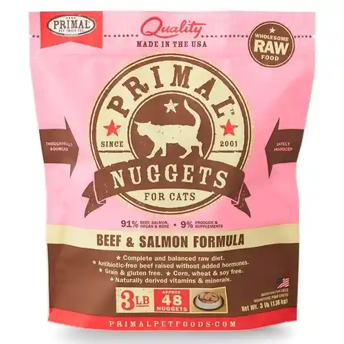 Primal Raw Cat Food Bf/Slmn 3#