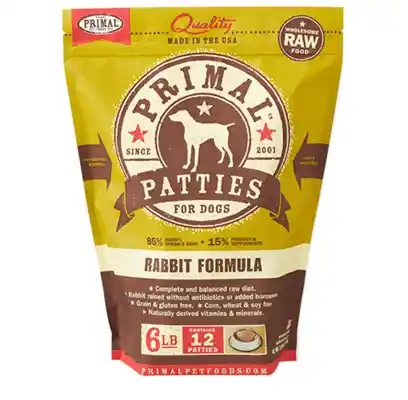 Primal Raw Frozen Rabbit Patties 6#