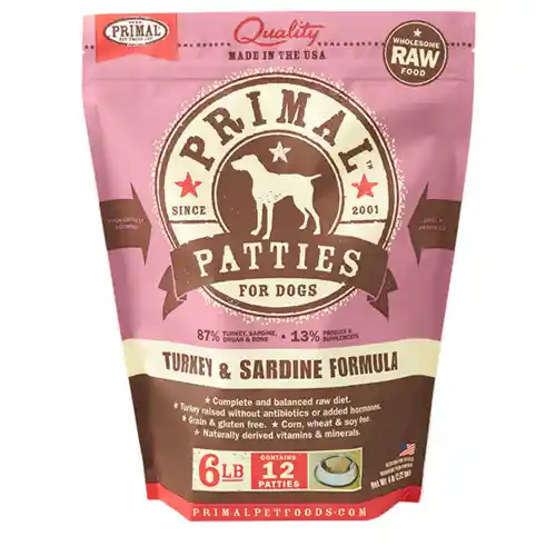 Primal Raw Dog Food Trky/Sardi 6#