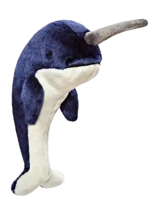 Fluff & Tuff Dog Toys Bleu Narwhal Medium
