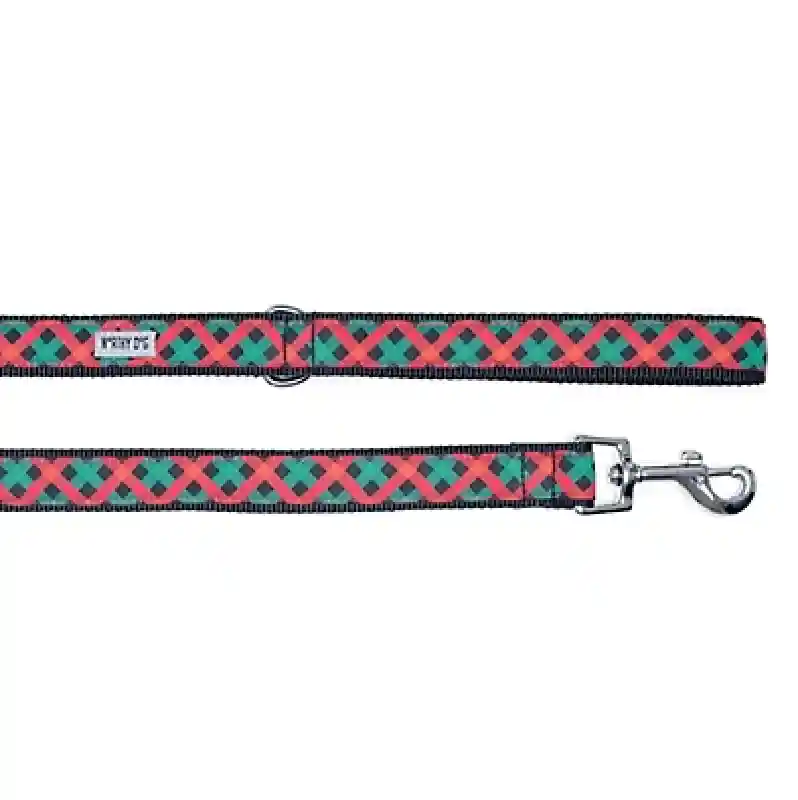 Worthy Dog Holiday Check Lead Small 5/8"