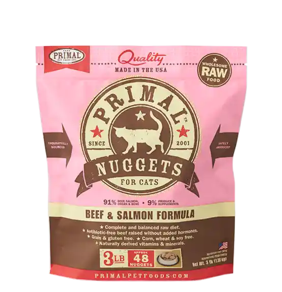 Primal Raw Cat Food Bf/Slmn 3#