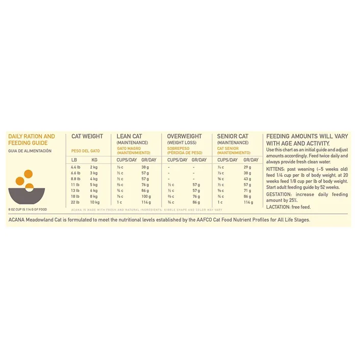 Acana Regionals Cat Food Meadowlands 4#
