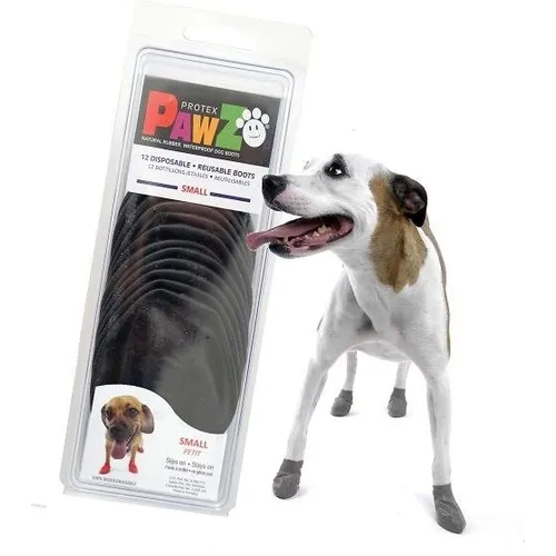 Pawz Rubber Dog Boots Blk Small