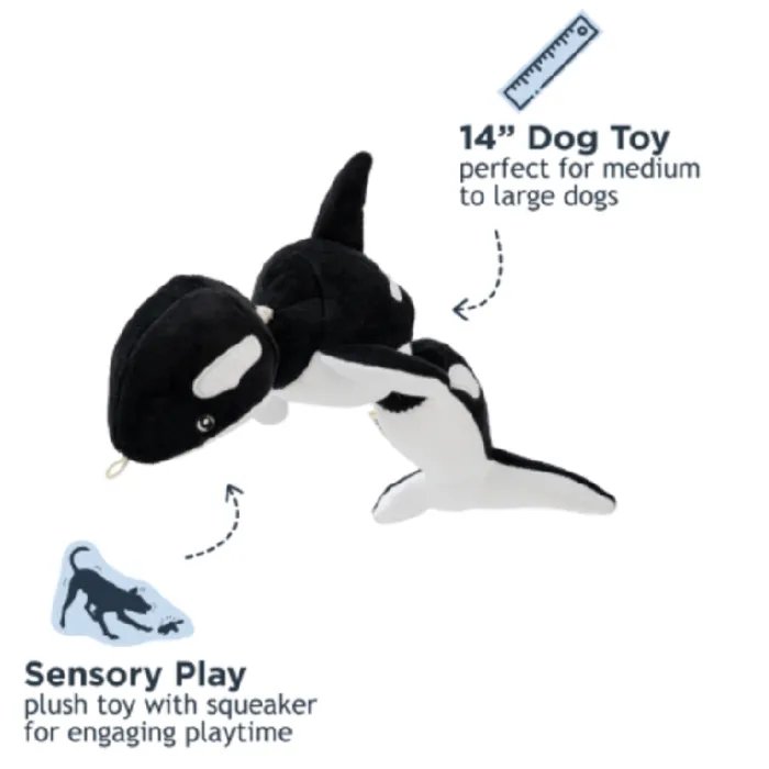 Tall Tails Holiday Orca Shake Play Dog Toy