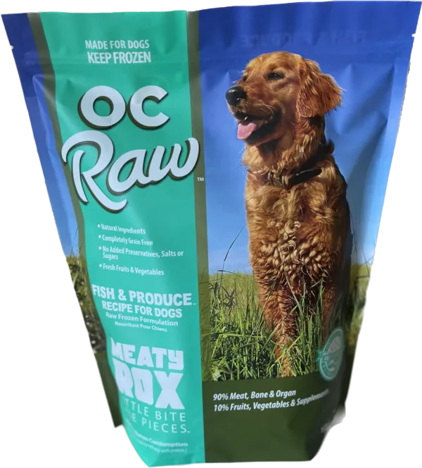 Oc Raw Frozen Fish & Produce Meaty Rox For Dogs 3-lb