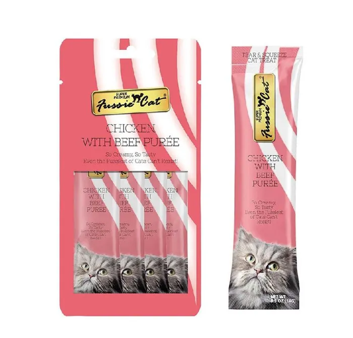 Fussie Cat Chkn/beef Puree .5-oz 4-pk