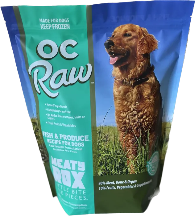Oc Raw Frozen Fish & Produce Meaty Rox For Dogs 3-lb