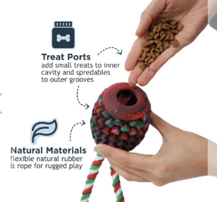 Natural Rubber Pinecone W/rope Pt844 Tall Tails 45/cs