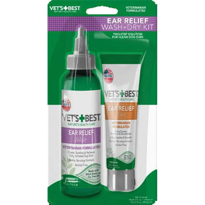 Vet's Best Nat  Ear Wash/Dry 2pk