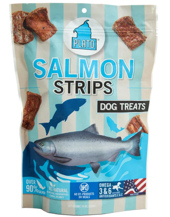 Plato Nat Treat Strips Slmn 16-oz