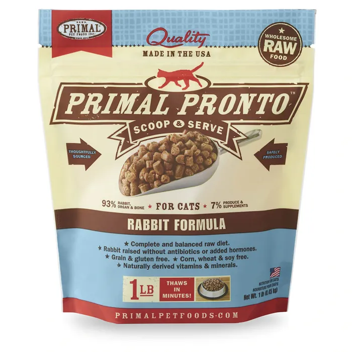 Pronto Raw Rabbit Frozen Cat Food 1-lb