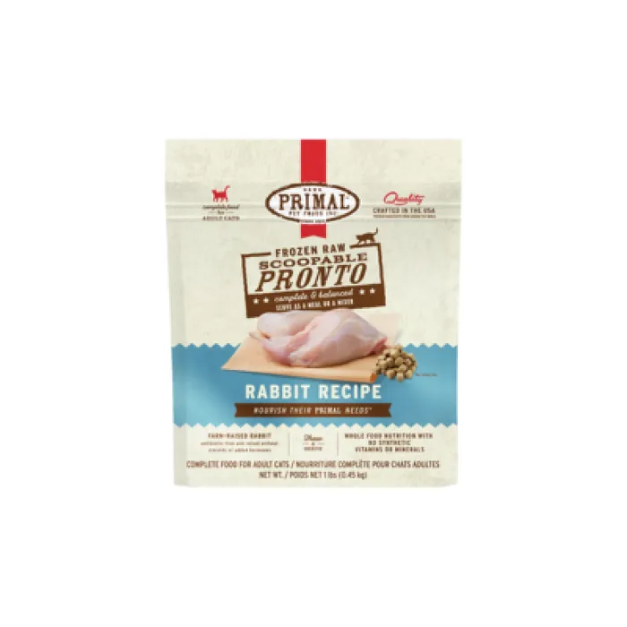 Pronto Raw Rabbit Frozen Cat Food 1-lb