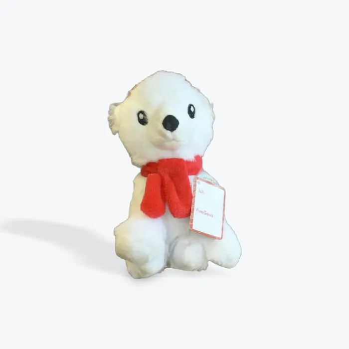 Territory Holiday Polar Bear Plush Dog Toy 8-inch front
