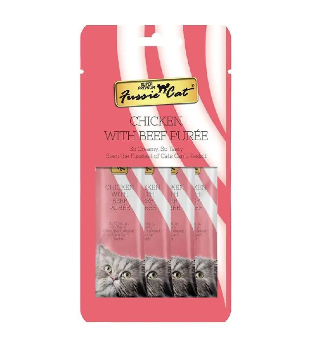 Fussie Cat Chkn/beef Puree .5-oz 4-pk