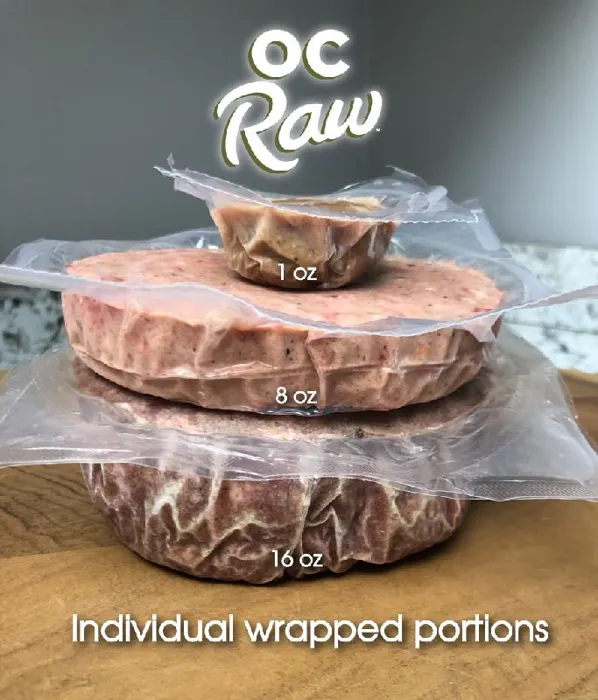 Oc Raw Dog Frozen Beef & Produce Sliders 4 Lb