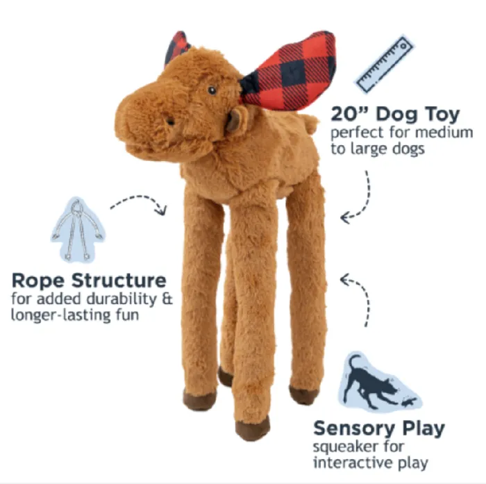 Tall Tails Holiday Moose Gangly Plush Dog Toy