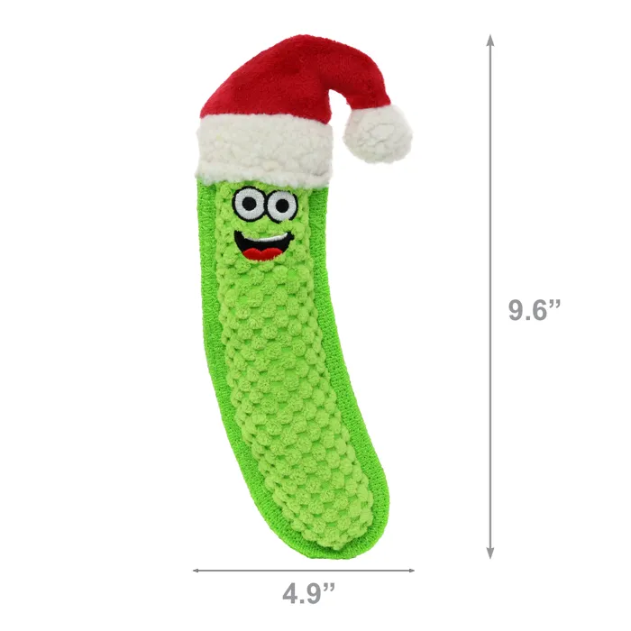 Tuffy Santa Pickle plush dog toy dimensions